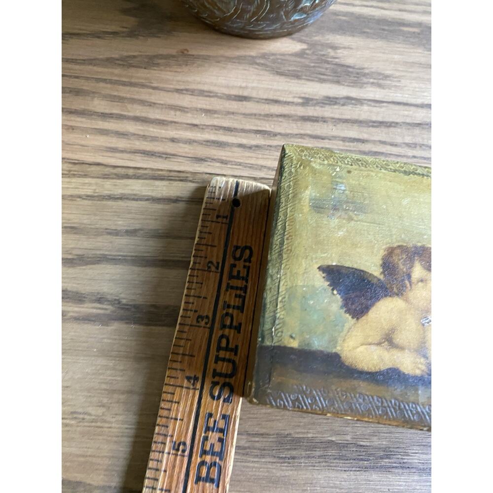 Vintage Gold Gilt Wood Trinket Box Jewelry Box Florentine Box Made In Italy - Picture 7 of 7
